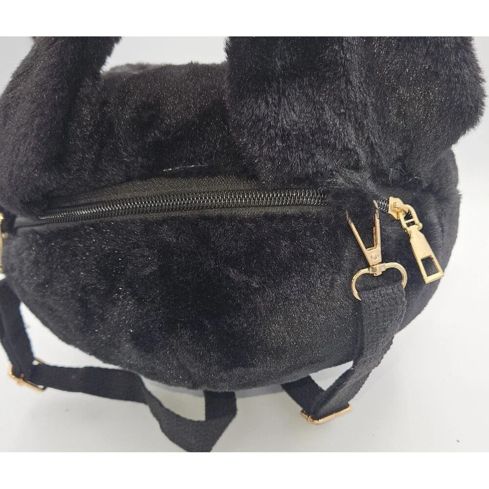 Sanrio Kuromi Plush Mini Backpack Purse Crossbody Black White Pink 13